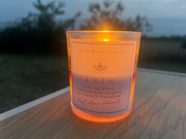 ISIS - Bougie parfumée 180ml - Nag Champa & Fleur d’Oranger