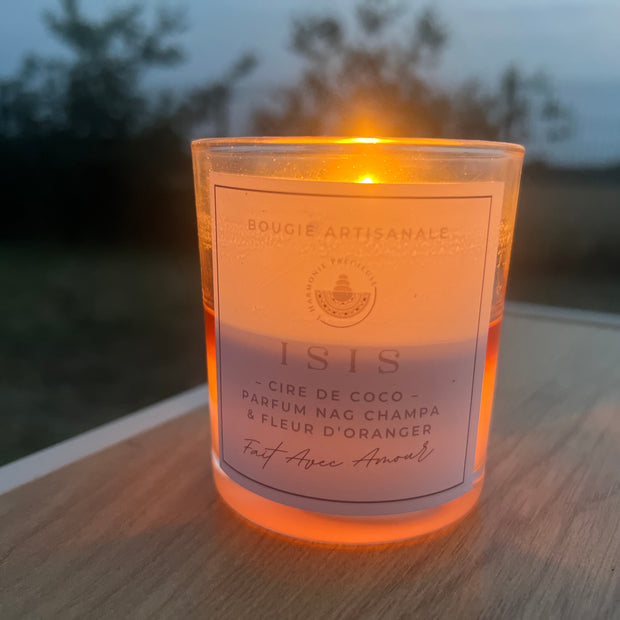 ISIS - Bougie parfumée 180ml - Nag Champa & Fleur d’Oranger