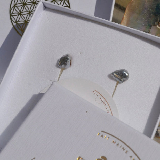 HINA — Boucles d'oreilles keshi de Tahiti & plaqué or 18k