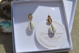 SINA — Boucles d'oreilles cauri & plaqué or 18k (base argent 925)