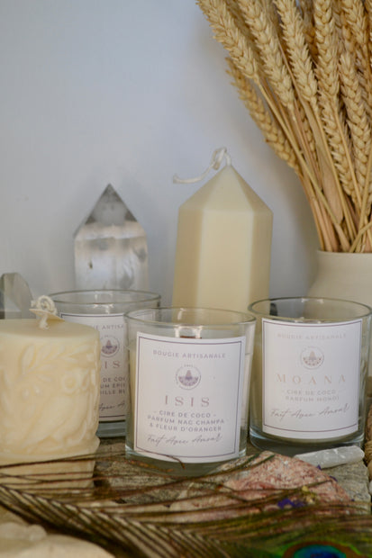 ISIS NOCTUA - Bougie moulée 🦉Nag Champa & Fleur D’Oranger