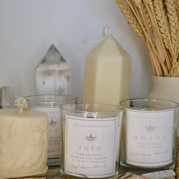 ISIS NOCTUA - Bougie moulée 🦉Nag Champa & Fleur D’Oranger