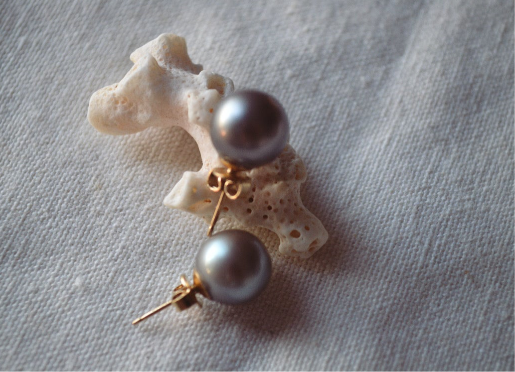 NAMAKA — Boucles d'oreilles perles de Tahiti &  plaqué or 18k