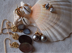 HINA — Boucles d'oreilles keshi de Tahiti & plaqué or 18k