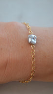 TIARÉ — Bracelet keshi de Tahiti  plaqué or 18k