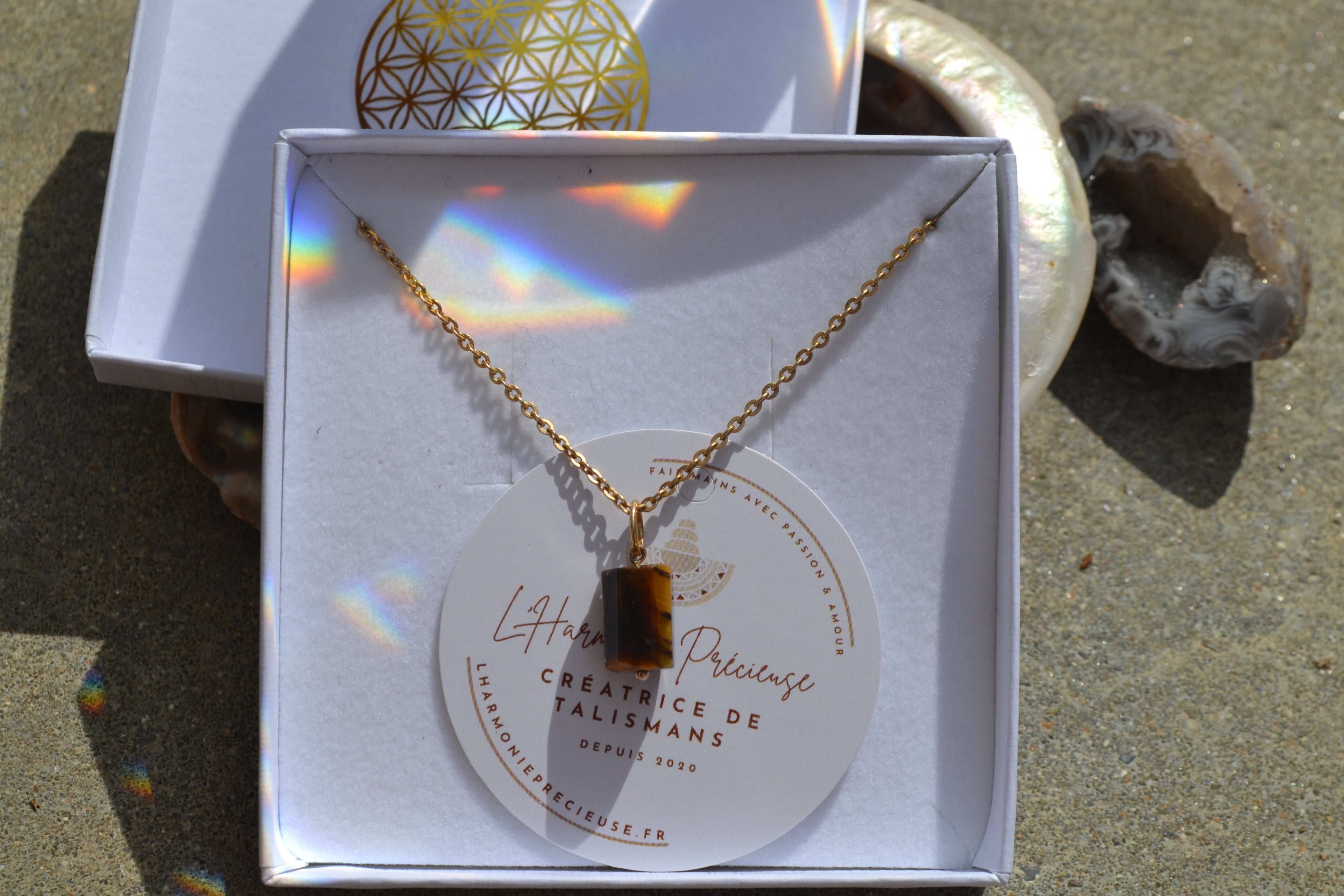 TALISMAN THEIA - Oeil de Tigre collier 60 cm