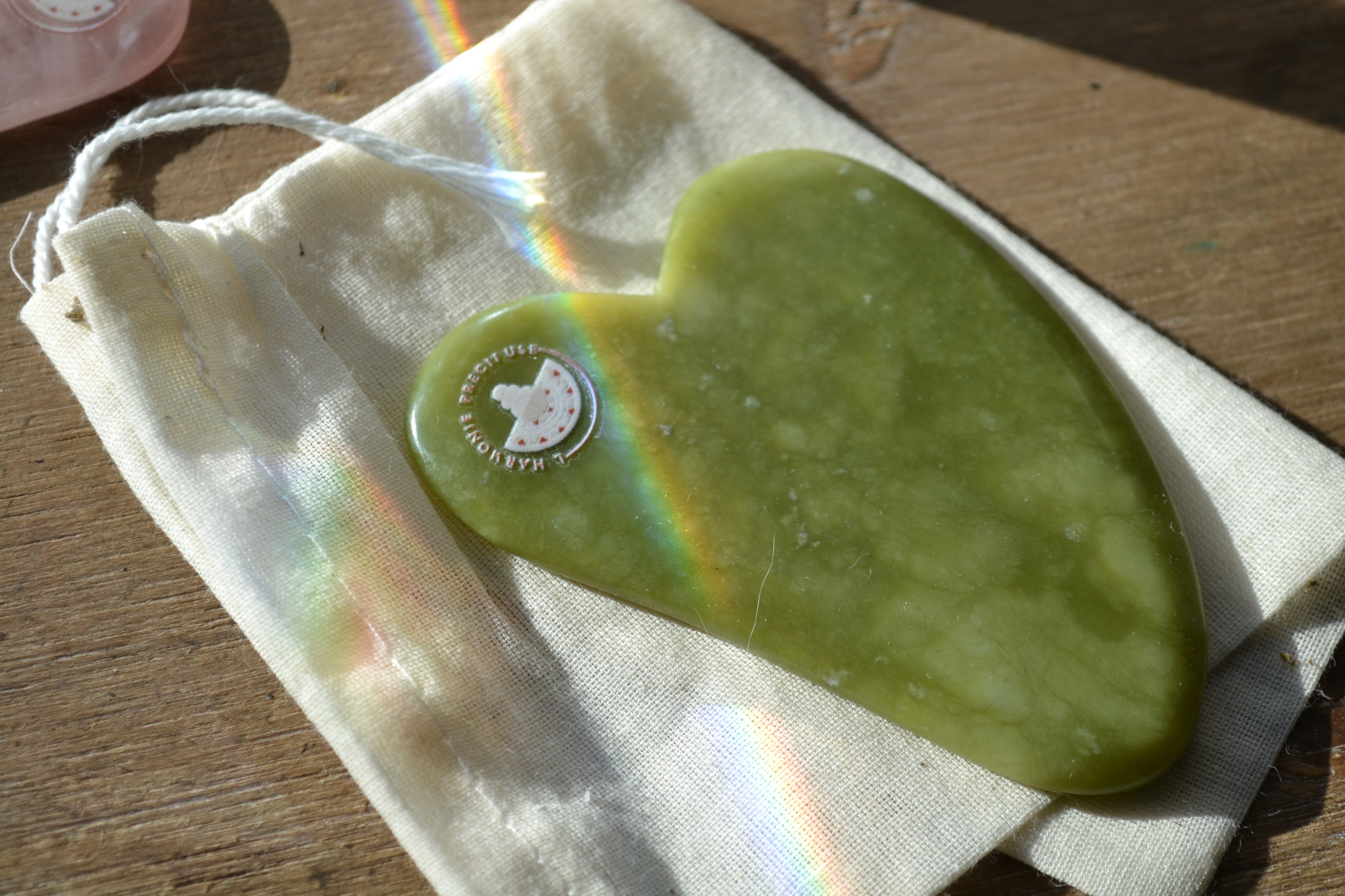 GUA SHA - PALME EN JADE VERT