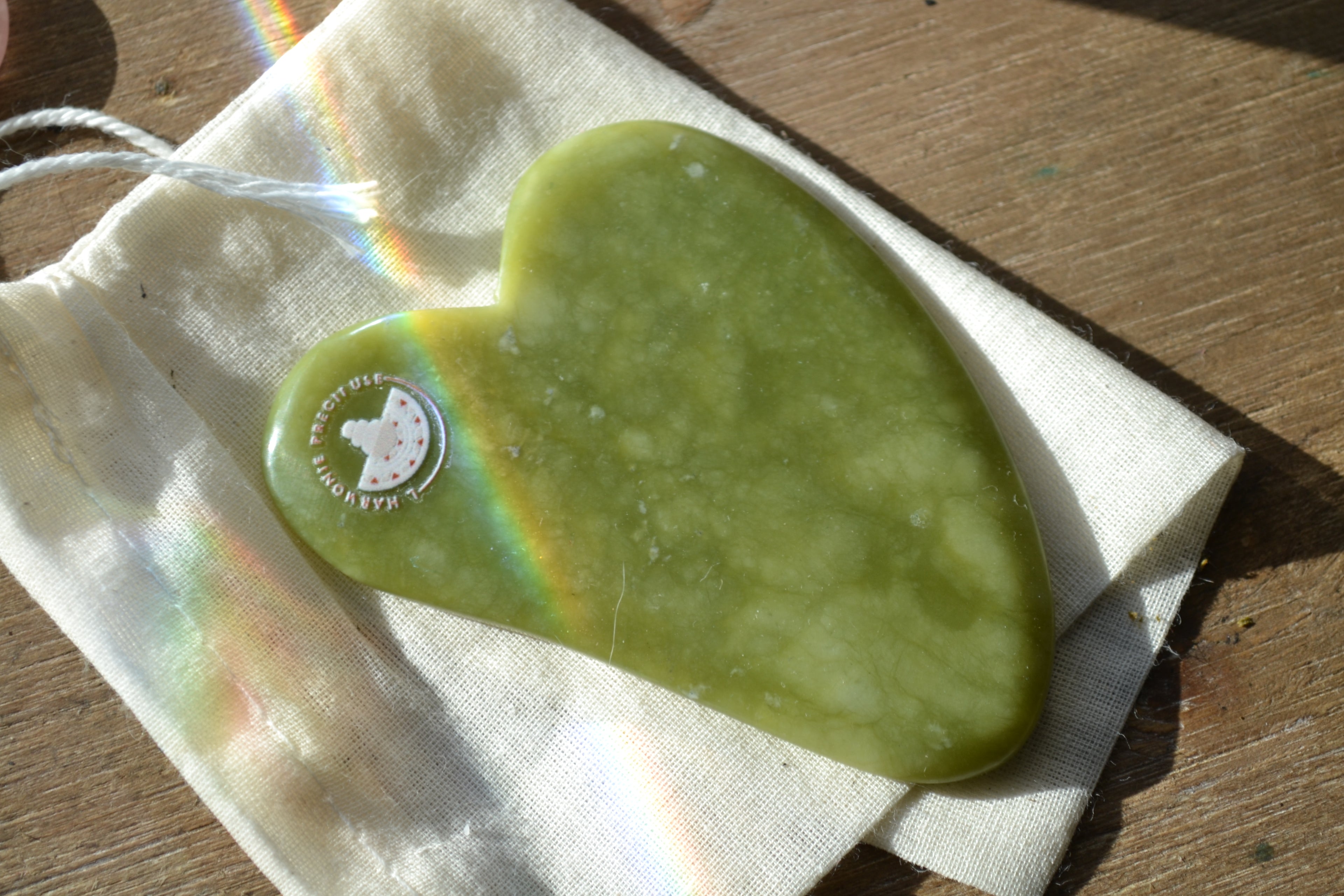 GUA SHA - PALME EN JADE VERT