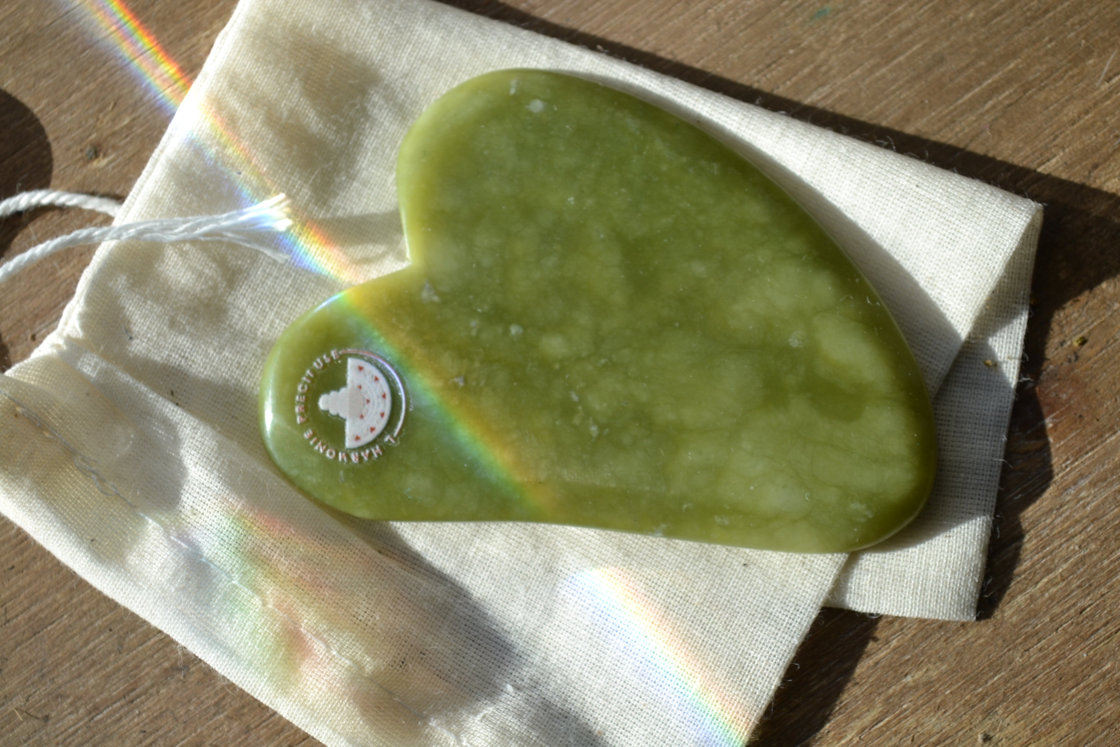 GUA SHA - PALME EN JADE VERT