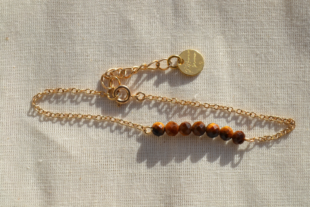 TALISMAN THEIA - Bracelet Œil de Tigre (7 gemmes)