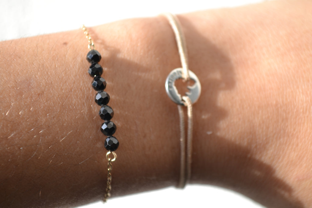 TALISMAN KAÏANOX – Spinelle Noire bracelet 7 gemmes