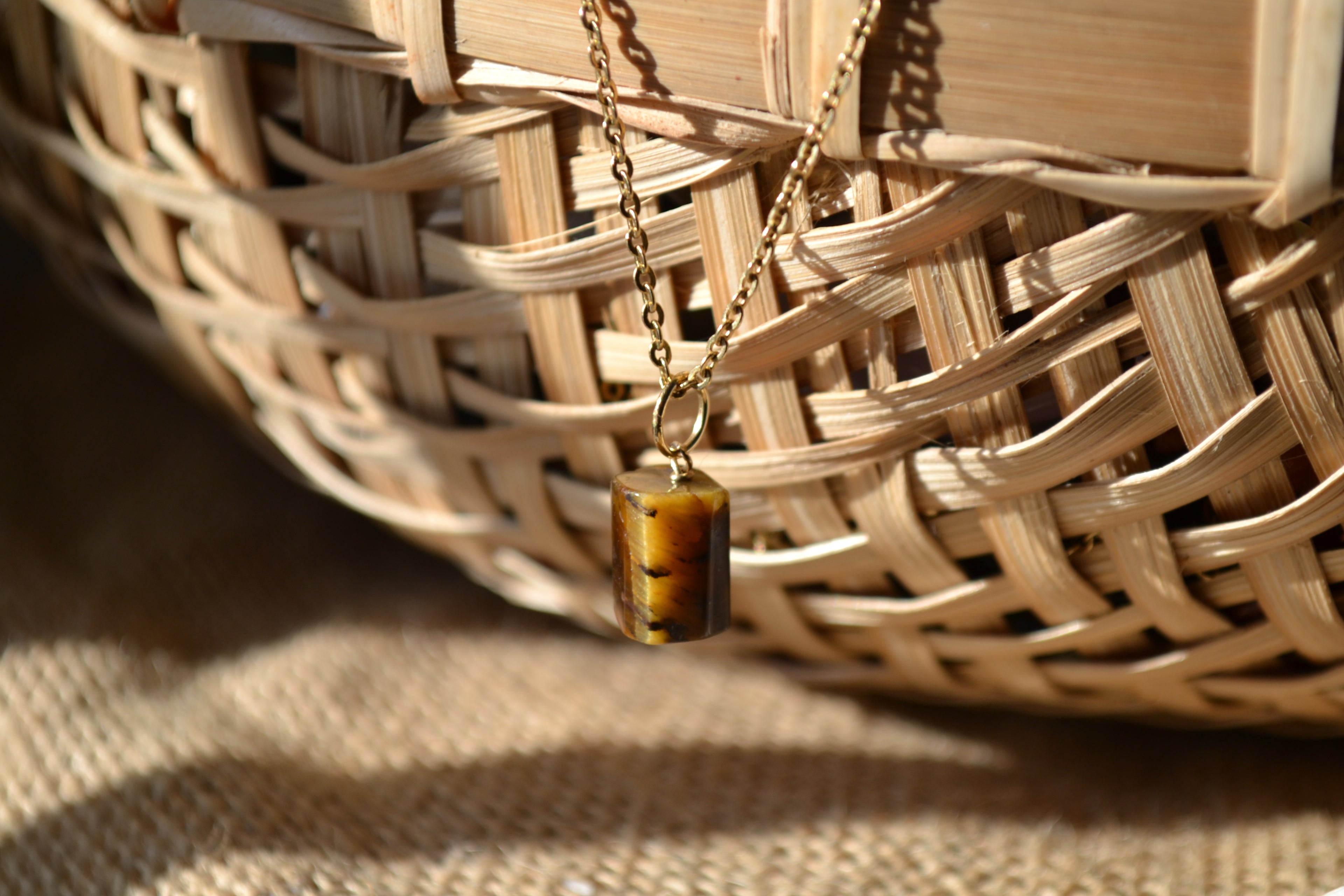 TALISMAN THEIA - Oeil de Tigre collier 60 cm