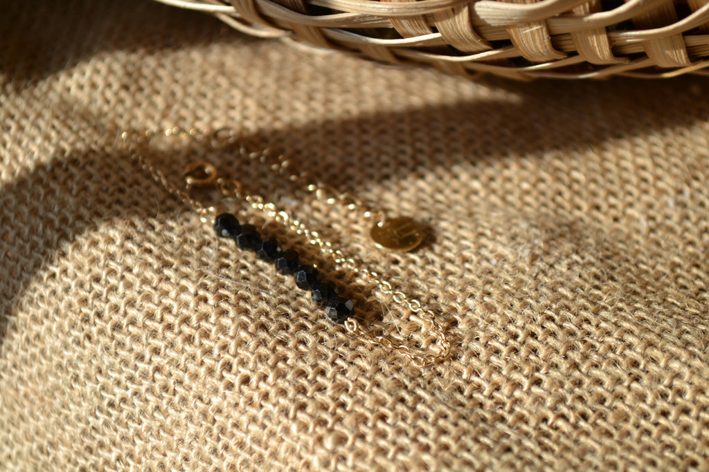 TALISMAN KAÏANOX – Spinelle Noire bracelet 7 gemmes