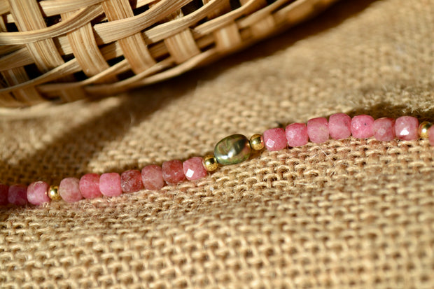PERSÉPHONE — Bracelet rhodochrosite & keshi de Tahiti