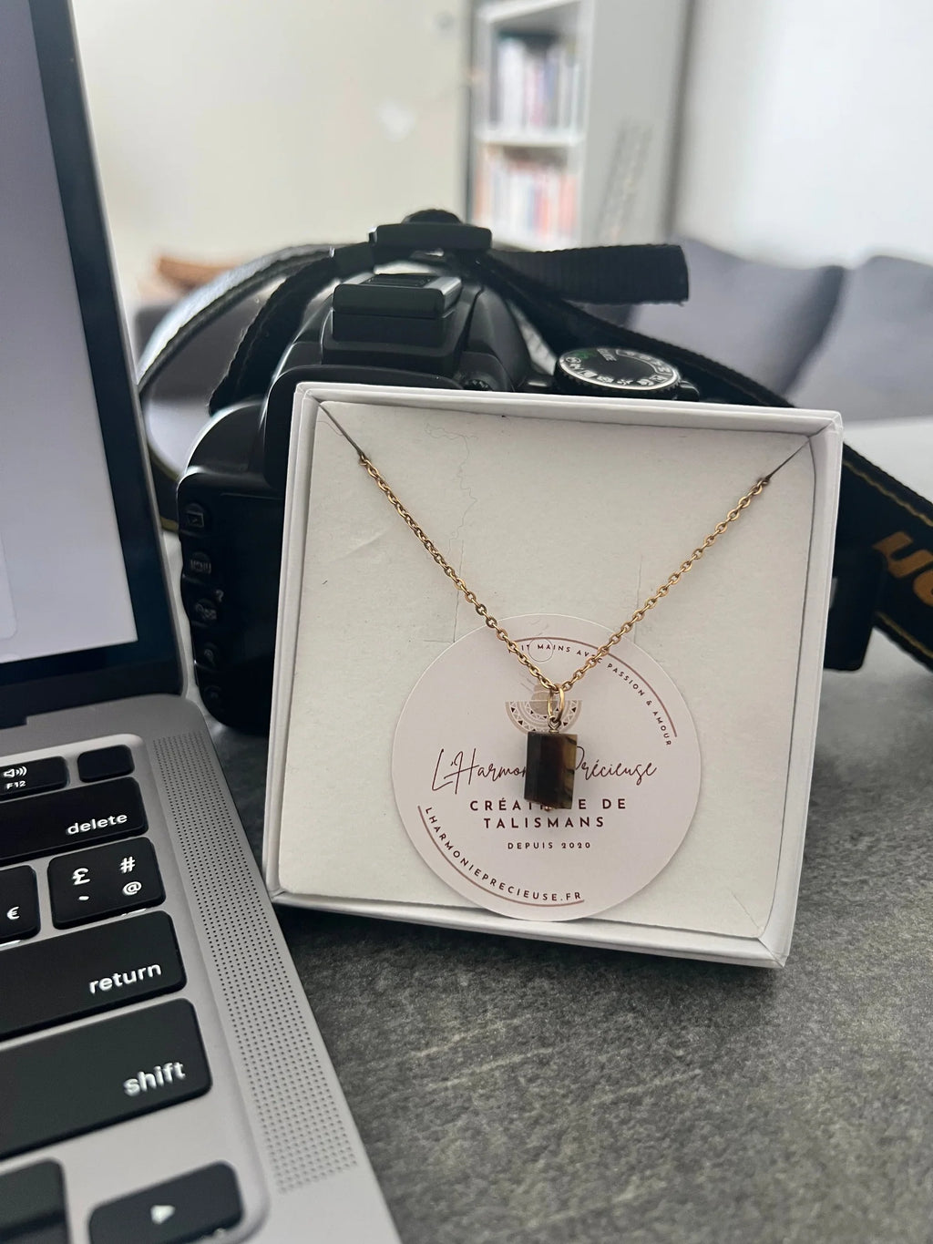 TALISMAN THEIA - Oeil de Tigre collier 60 cm