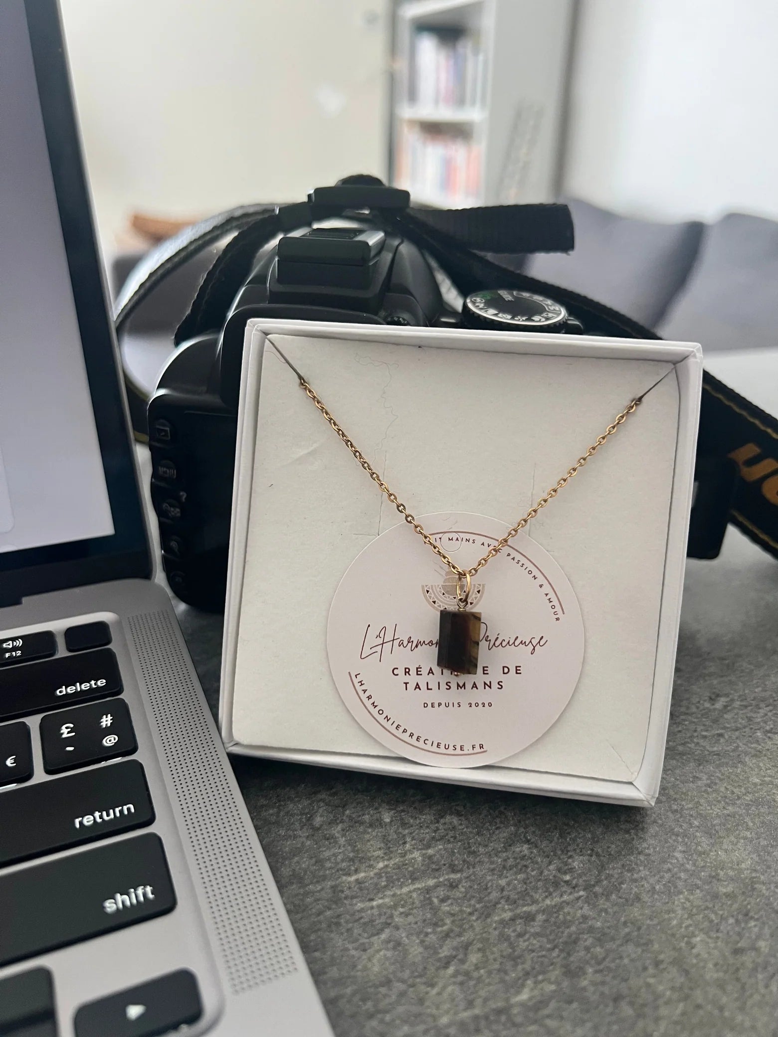 TALISMAN THEIA - Oeil de Tigre collier 60 cm