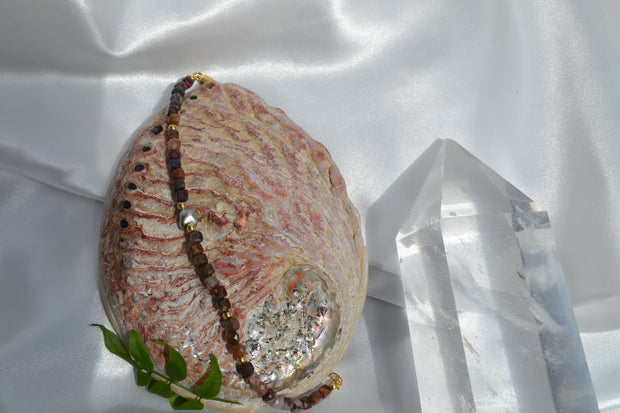 CASSANDRE — Bracelet pietersite &  keshi de Tahiti