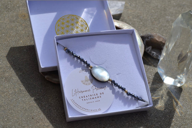 SÉLÉNÉ — Bracelet nacre de Tahiti & terahertz