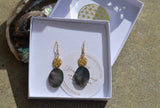 LÉDA — Boucles d'oreilles nacre de Tahiti &  plaqué or 18k