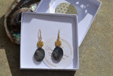 NÉMÉSIS — Boucles d'oreilles nacre de Tahiti & plaqué or 18k